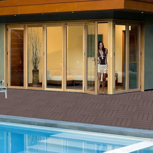 Plastic Interlocking Deck Tiles 12"x12" Waterproof Outdoor Patio Flooring All - Image 6