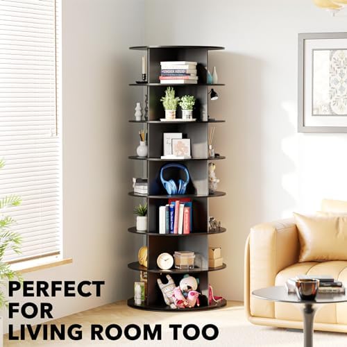 SpaceAid 7 Tier Rotating Shoe Rack Tower, Spinning Shoe Display Lazy Susan - Image 6