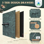 WLIVE Tall Dresser for Bedroom, 9 Drawer Chest of Drawers, Vintage Green - Image 5