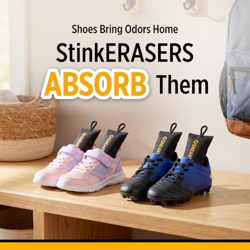 StinkERASERS Activated Charcoal Shoe Deodorizer Bags, 2 Pack - Image 2