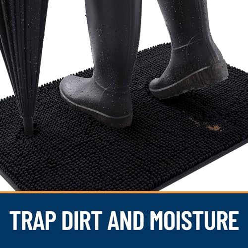 OLANLY Dog Door Mat for Muddy Paws 47x20, Super Absorbent Chenille Mud Mat - Image 2