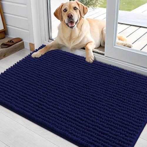 OLANLY Dog Door Mat for Muddy Paws 36x24, Extra Absorbent Chenille Mud Mat by OLANLY