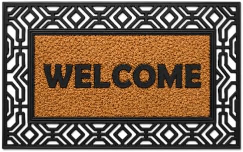 Gardenised Natural Coir and Non-Slip Rubber Doormat by Gardenised