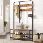 HOOBRO Hall Tree with Bench, Entryway Bench with Coat Rack, Mud Room Rack with - Image 2