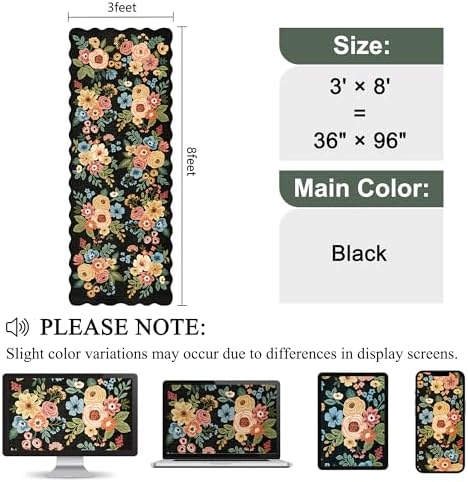 DUKINO 3x8 Kitchen Runner Rug, Soft Floral Washable Rug - Image 2