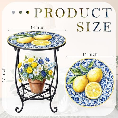Cinnvoice Outdoor Side Table Small End Patio Porch Table - Image 3