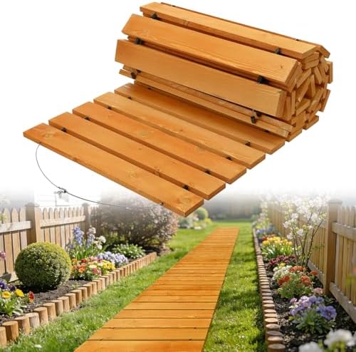 MEWTOGO 12ft Wooden Garden Pathway, Pool Walkway by MEWTOGO