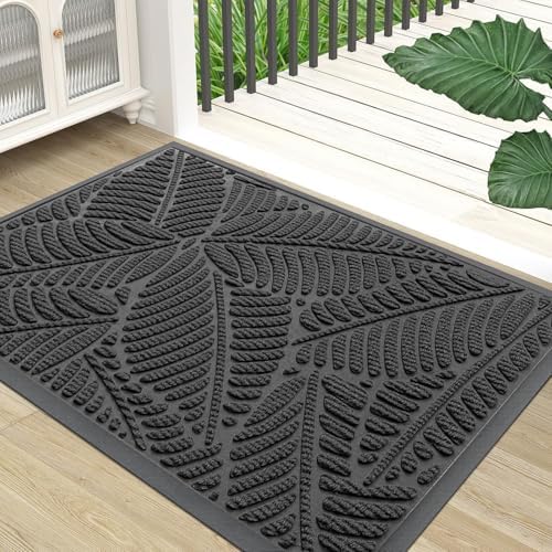 Colorxy Waterproof Front Doormat, Sturdy Natural Rubber Door Mat by Colorxy