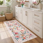 DUKINO 2x5 Runner Rug, Floral Washable Rug - Image 3