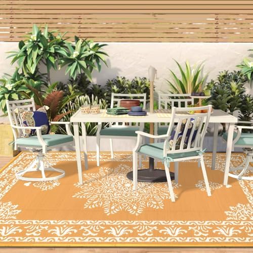 Yamaziot 5x8 Outdoor Rug Waterproof Plastic Straw Patio Rug - Image 5