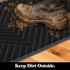 Front Door Mat 3' x 6', Low Profile Heavy Duty Door Mat, Non-Slip Large - Image 2