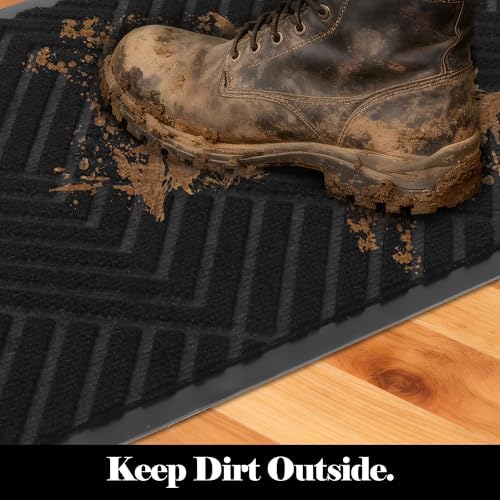 Front Door Mat 3' x 6', Low Profile Heavy Duty Door Mat, Non-Slip Large - Image 2