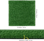TURSTIN 18 Pieces Artificial Grass Mat 12 x 12 Inch Synthetic Grass Square Mats - Image 2