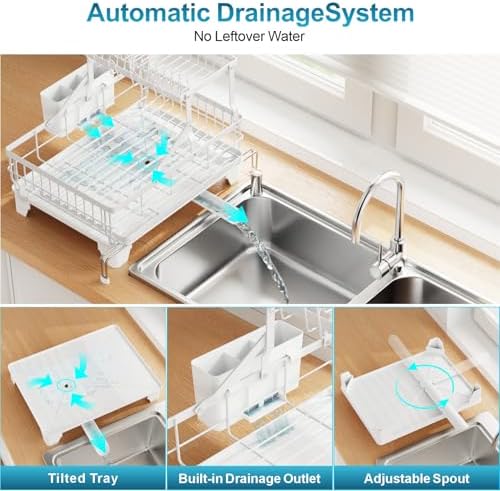 GSlife Large Expandable 2 Tier Dish Drying Rack - Image 4
