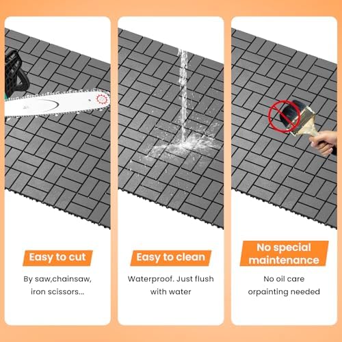 44 Pack Plastic Interlocking Deck Tiles, Patio Floor Decking Tiles - Image 4