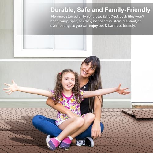 EchoDeck Interlocking Deck Tiles, 44 Pack Deck Tiles Interlocking Outdoor All - Image 3