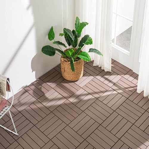 10pcs Interlocking Patio Deck Tiles，decking Boards Outdoor Waterproof，12"x12" - Image 2