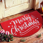 Tinideya Merry Christmas Door Mat Half Moon Front Entry Rug 16.5 x 27.5inch by Tinideya