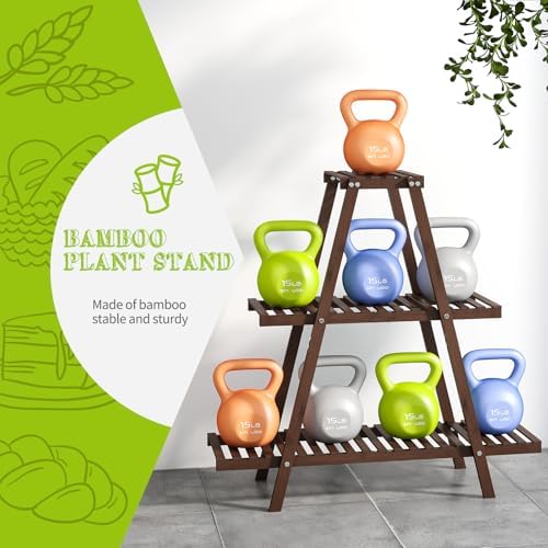 BMOSU Plant Stand Bamboo for Indoor Outdoor Tiered Plant Shelf 8 Potted Flower - Image 6