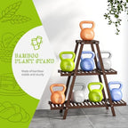 BMOSU Plant Stand Bamboo for Indoor Outdoor Tiered Plant Shelf 8 Potted Flower - Image 6