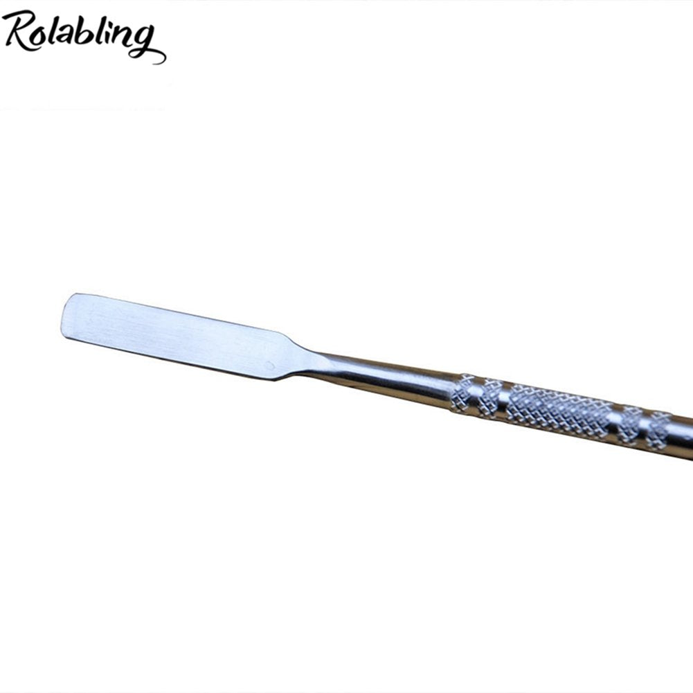 7.2 inches Pro Stainless Steel Make Up Spatula Double Sided Cosmetic Stirring Rod Nail Art Manicure Tools (size-2)