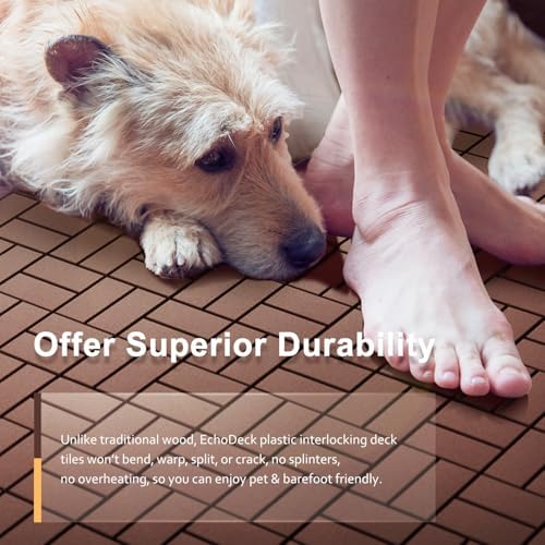 EchoDeck Interlocking Deck Tiles, 27 Pack Deck Tiles Interlocking Outdoor All - Image 3