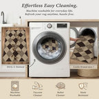 JTJ Easy Jute 2x3 Entryway Rug, Washable Non Slip Diamond Pattern - Image 6