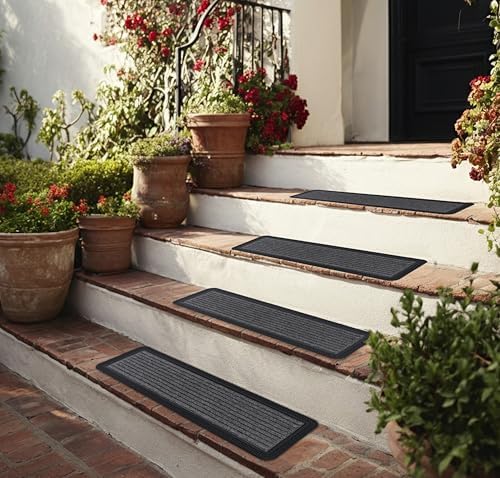 Stair Treads — 4 Pack 10x30 inch Polypropylene Rubber Stair Mats - Image 6