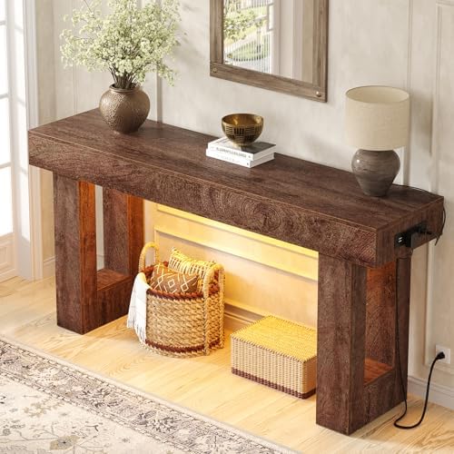 Unikito 63" Console Table with Sensor Light & AC Outlets with USB-C Ports - Image 6