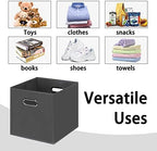Black Foldable Storage Cubes Bins, Fabric Storage Box Cubes Organizer Baskets - Image 3