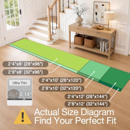 LUMI Ultra Thin Runner Rug for Hallway 2'8"x8', Entryway Rug, Light Gray - Image 2