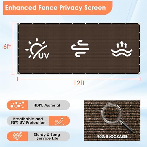 iCover 6x12ft Privacy Screen Fence, Outdoor Fencing Panels, Garden Windscreen - Image 3