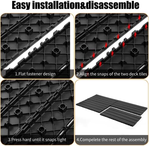 Plastic Interlocking Deck Tiles, 24 Pack, Decking Tiles - Image 3