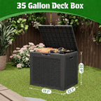 Outdoor Storage Box Waterproof, 35 Gallon Deck Box - Image 2