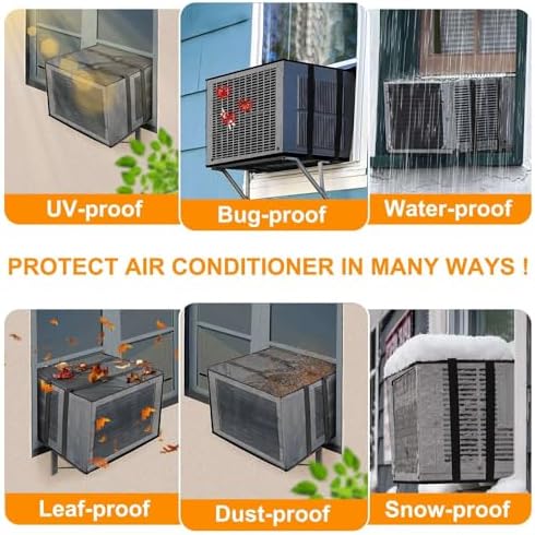 Demao Mesh Window AC Covers for Outside, Air Conditioner Cover for Outside Wall - Image 6