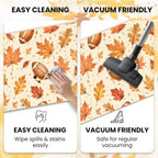 Fall Kitchen Mats Set of 2, Autumn Football Non Slip Kitchen Rug - Image 5