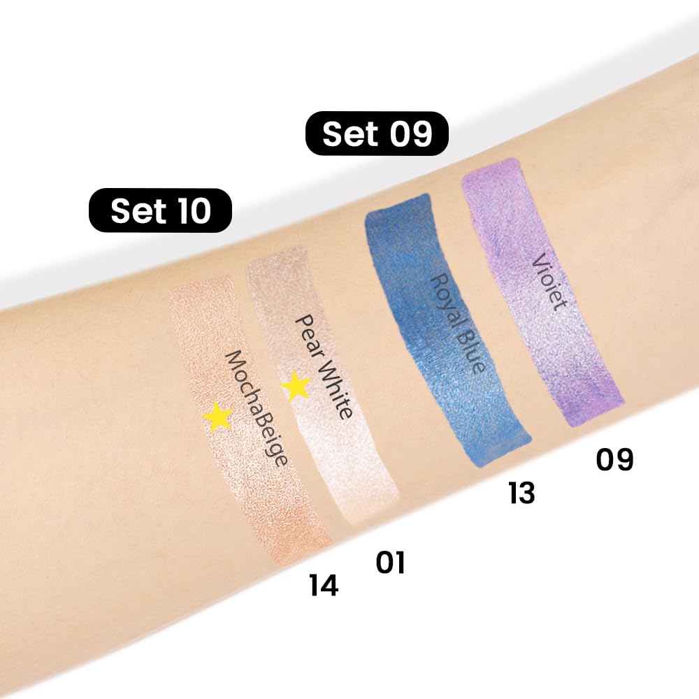evpct 2Pcs Cream Eyeshadow Sticks Set for Eyes Pearl White & Mocha Beige Shimmer Eye Crayon Shadow Brightener Stick Pencil Pen Bulk sombras en crema para ojos 01+14