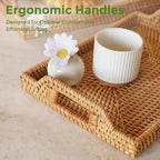 Rattan Serving Tray, Rectangle Woven Wicker Tray - Image 6