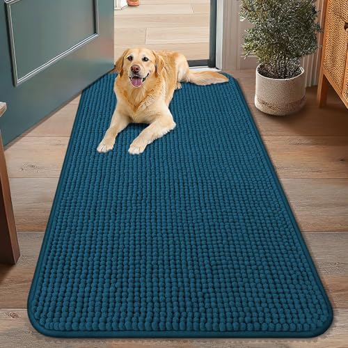 Smiry Dog Door Mat for Muddy Paws 48x30, Absorbent Low-Profile Doormats by Smiry
