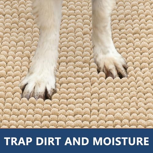 Smiry Dog Door Mat for Muddy Paws 30x17, Absorbent Low-Profile Doormats - Image 4