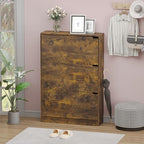 BORNOON Shoe Cabinet with 3 Flip Drawers, Hidden Wood Shoe Cabinet, - Image 3