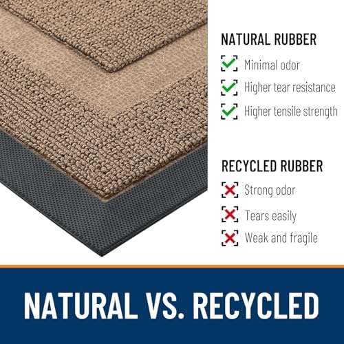 OLANLY Half Circle Front Door Mat Outside 59x34 All-Season Rubber Doormat - Image 3