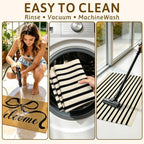 2 Pcs Coir Bow Welcome Mat Outdoor Stripe Layering Rug - Image 6