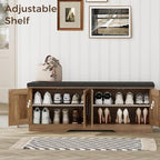 HOMSHO Farmhouse Shoe Storage Bench - Image 4