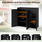 Tangkula Rattan Outdoor Storage Cabinet - Image 4