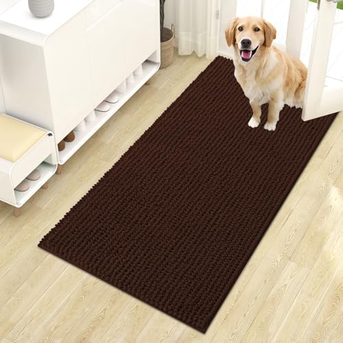 OLANLY Dog Door Mat for Muddy Paws 44x24, Extra Absorbent Chenille Mud Mat by OLANLY
