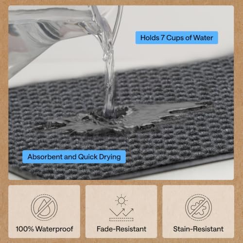 GORILLA GRIP Traffic Guard Indoor Outdoor Heavy Duty Door Mat, 70x24 Gray - Image 5