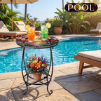 Cinnvoice Outdoor Side Table Small End Patio Porch Table - Image 2
