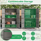 Tangkula Rattan Outdoor Storage Cabinet, Patiojoy Outdoor Cabinet - Image 3
