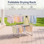 Stainless Steel 2-Tier Foldable Clothes Drying Rack, 57 Inches Max Height - Image 6